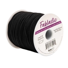Fablastic 3mm DIA Black Round Stretch Cord 100 YRD