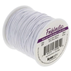 Fablastic 1mm DIA White Round Stretch Cord 100 YRD