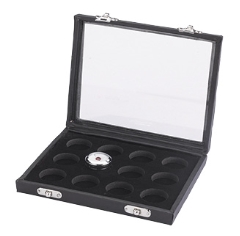 Leather Case /12 lg Plastic Solitaire Tins